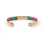 Bangle rope amor multi turquoise goldplated