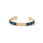 Bangle rope amor petrol goldplated