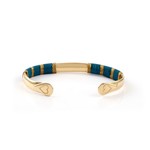 Bangle rope love petrol goldplated