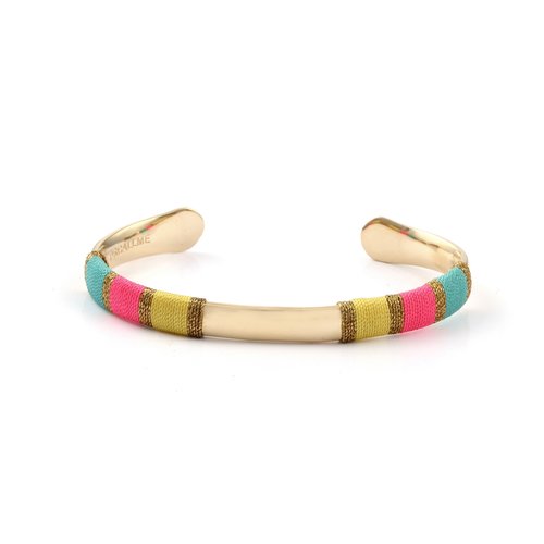 Bangle rope plain multi yellow goldplated