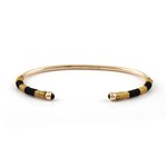 Bangle rope small black goldplated