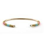 Bangle rope small multi turquoise goldplated