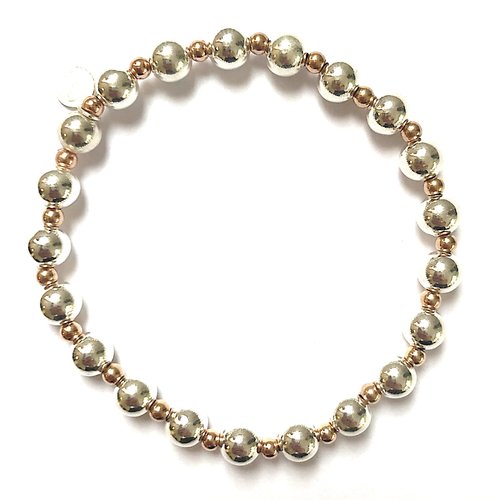 Basic silver-rose-gold coloured mix 6mm/3mm