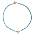 Necklace little eye blue light gold coloured Necklace little eye blue light gold coloured