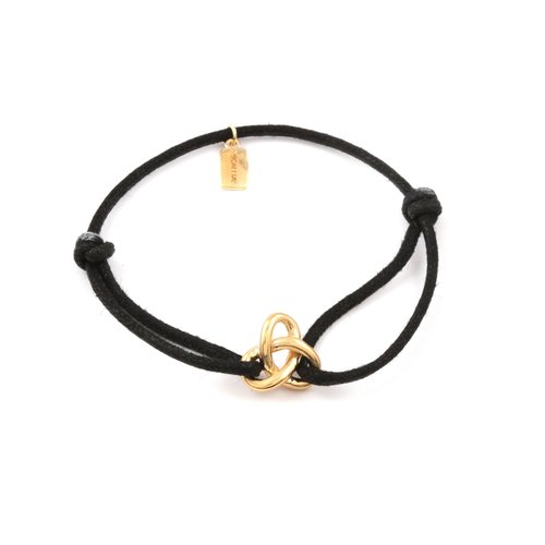 Charm neverending black goldplated