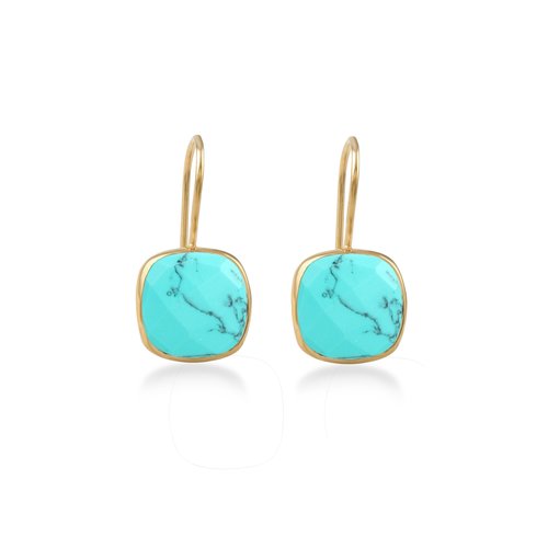 Earrings stone turquoise goldplated