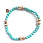 Four II turquoise rose-gold coloured
