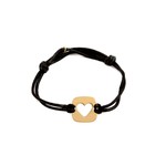Heart open square black goldplated Heart open square black goldplated