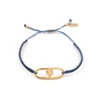 Heart oval cord blue goldplated