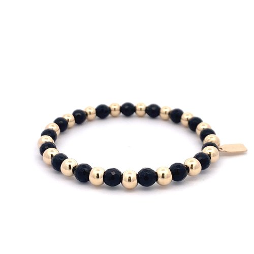 Men mix black 6mm gold coloured