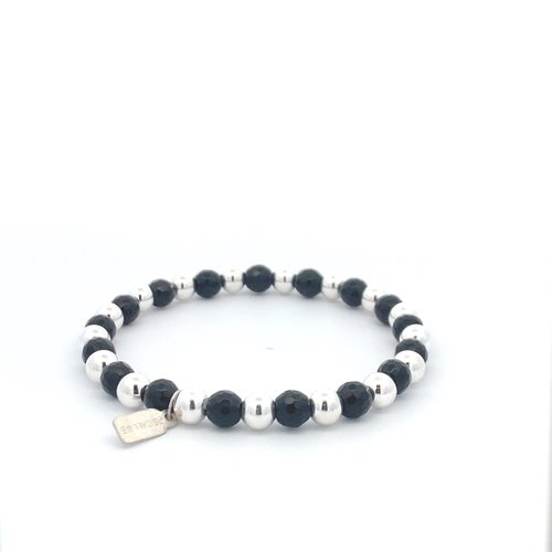 Men mix black 6mm silver