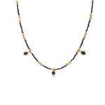 Necklace 3 drup black goldplated Necklace 3 drup black goldplated
