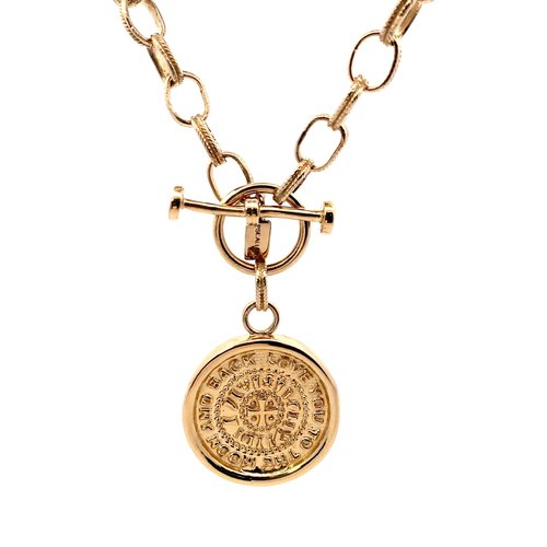 Necklace big coin goldplated