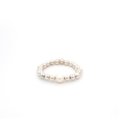 Ring 1 pearl silver