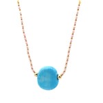 Necklace big eye pink light gold coloured Necklace big eye pink light gold coloured