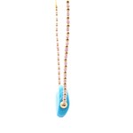 Necklace big eye pink light gold coloured Necklace big eye pink light gold coloured