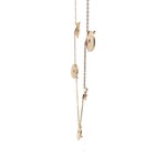 Necklace disc 5 dot pearl goldplated