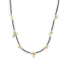 Necklace greece black goldplated