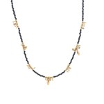 Necklace greece black goldplated