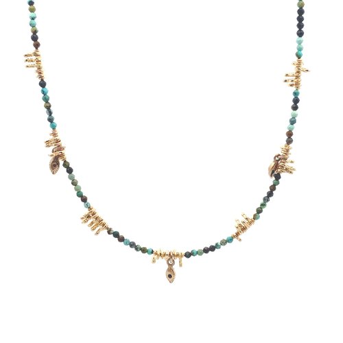 Necklace greece turquoise goldplated