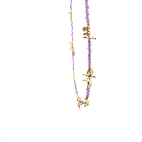 Necklace greece purple goldplated