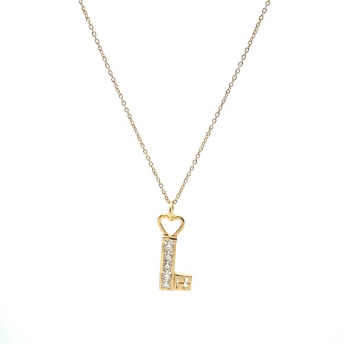 Necklace key cc goldplated