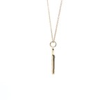 Necklace key green goldplated