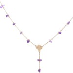 Necklace clover stones purple goldplated