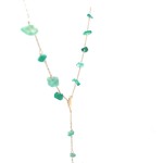 Necklace clover stones green goldplated