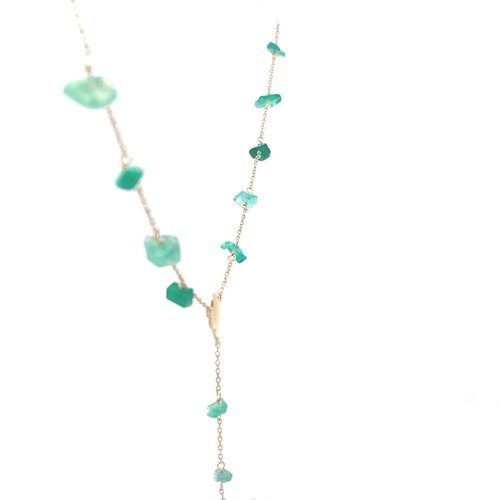 Necklace clover stones green goldplated