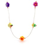 Necklace candy flowers white