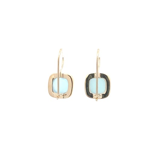 Earrings stone blue aqua goldplated