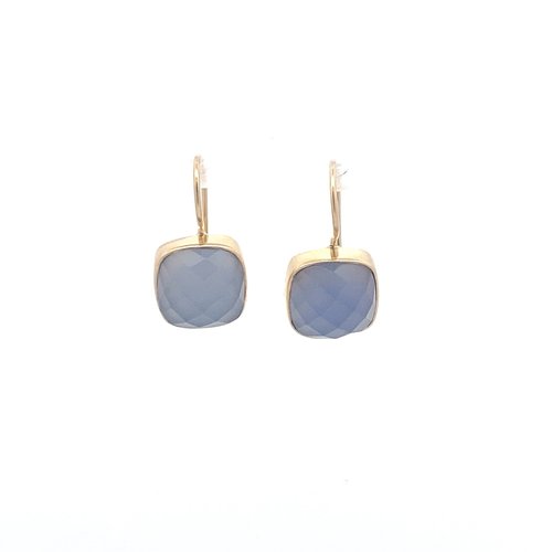 Earrings stone blue light goldplated