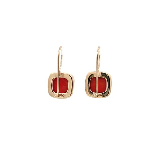 Earrings stone red goldplated