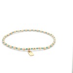 Anklet oval small turquoise gold coloured