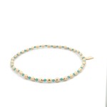 Anklet oval small turquoise gold coloured