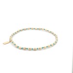 Anklet oval small turquoise gold coloured