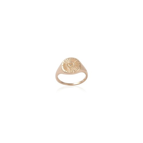 Pink ring heart goldplated