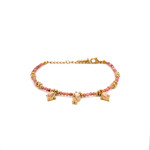 3 drup pink goldplated