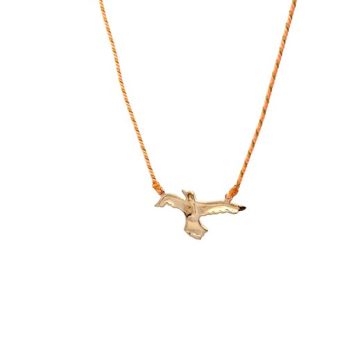 Necklace freedom bird peach goldplated