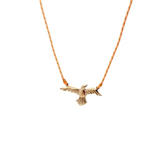 Necklace freedom bird peach goldplated