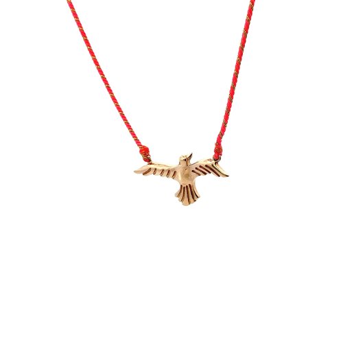 Necklace freedom bird pink goldplated