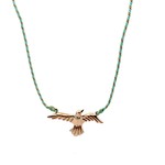 Necklace freedom bird turquoise goldplated