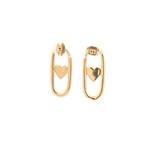 Earrings heart oval goldplated