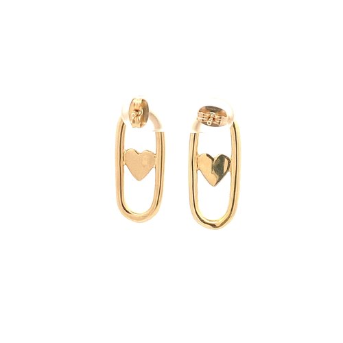 Earrings heart oval goldplated