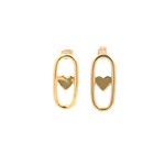 Earrings heart oval goldplated