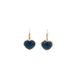 Earrings heart stone black goldplated