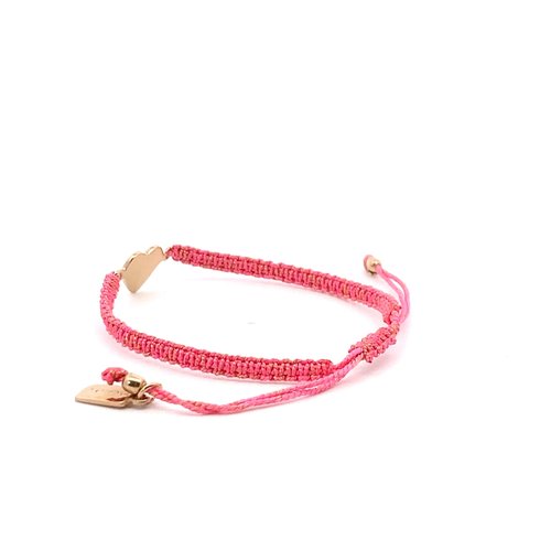 Heart cord pink goldplated