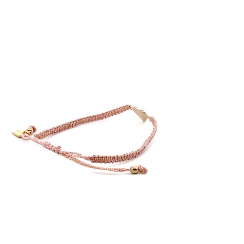 Heart cord pink light goldplated