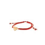 Heart cord red goldplated